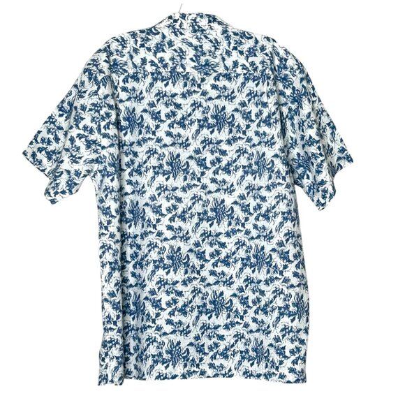 Men's Joseph Abboud XL White Blue Short Sleeve Button Up  Shirt - Picture 3 of 11